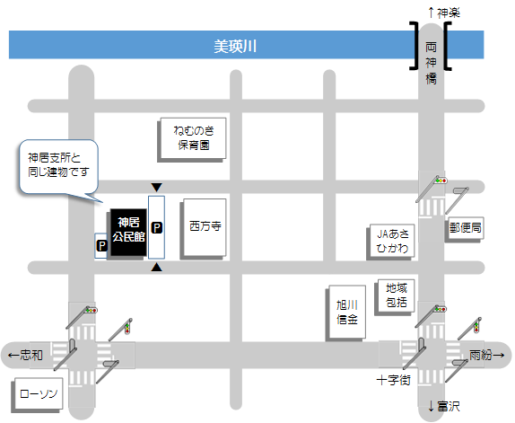 神居公民館　１階調理実習室への地図